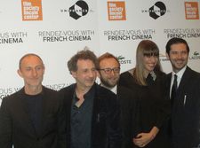 Alice Winocour with Valley Of Love's Guillaume Nicloux, A Decent Man's Emmanuel Finkiel, The Great Game's Nicolas Pariser and Melvil Poupaud